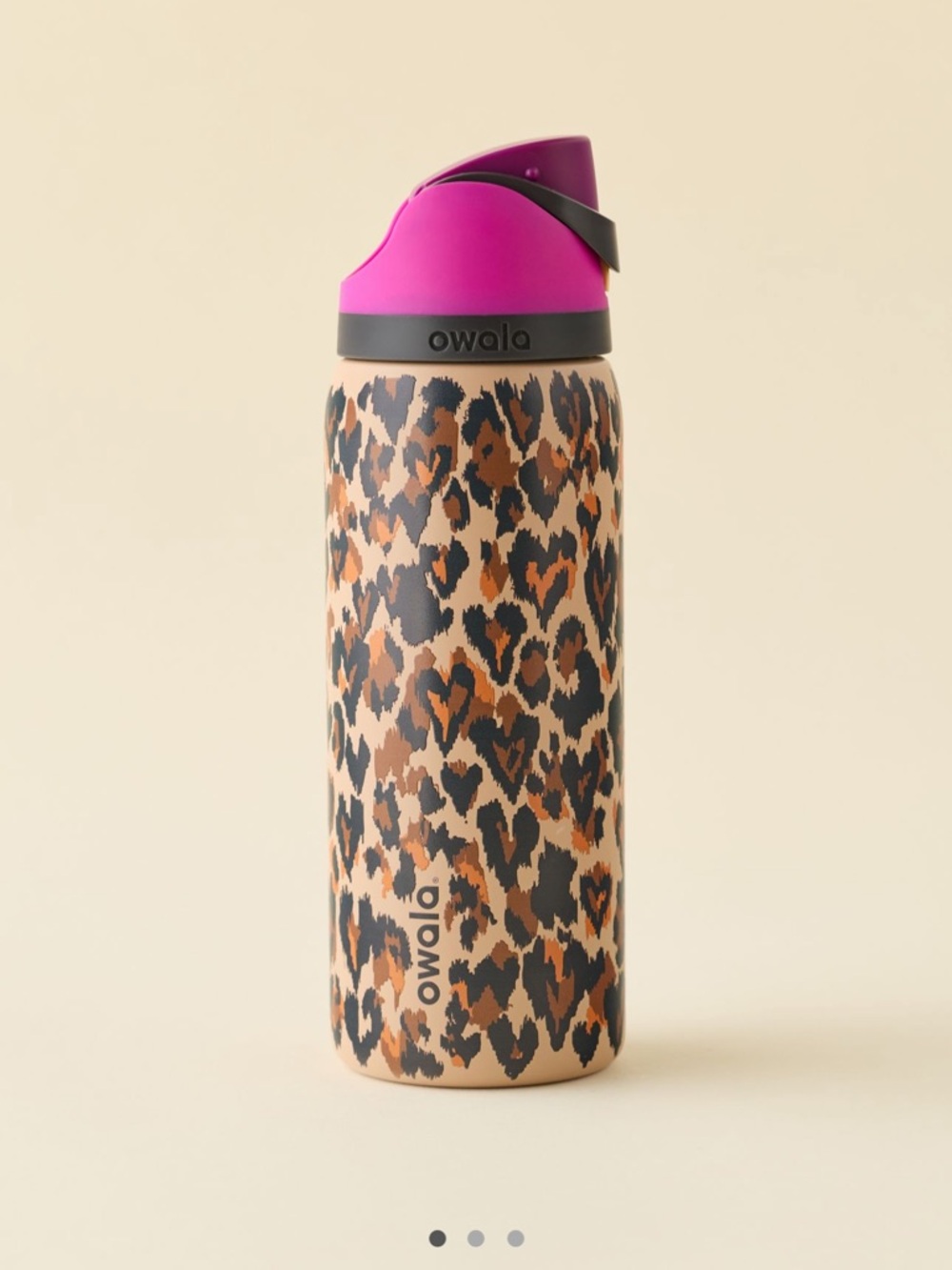 Owala Pink Leopard Stainless Steel Travel Bottle